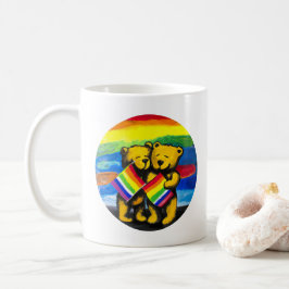 Bears Kärlek par LGBT Rainbow Flagga Kaffemugg