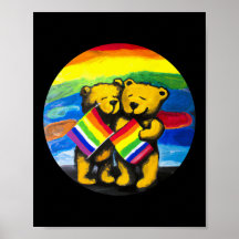 Bears Kärlek par LGBT Rainbow Flagga