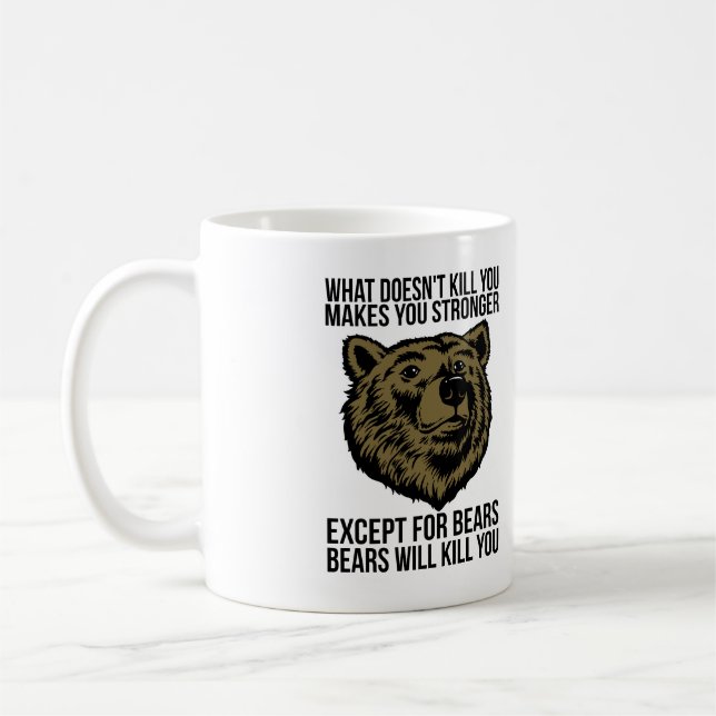 Bears kommer att Döda dig - Lustig Novelty Kaffemugg (Vänster)