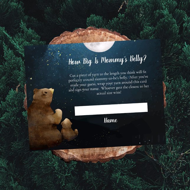 Bears Mamma Belly Storlek Baby Shower Game Inbjudningar (Skapare uppladdad)