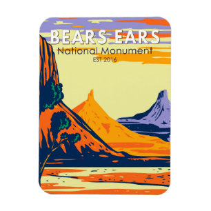 Bears Öron National Monument Utah Retro Magnet