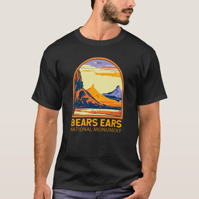 Bears Öron National Monument Utah Retro T Shirt (Framsida)
