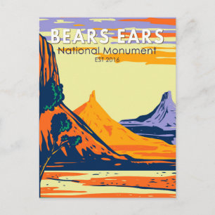 Bears Öron National Monument Utah Retro Vykort