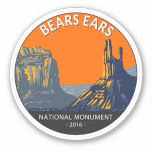 Bears Öron National Monument Utah Vintage Klistermärken