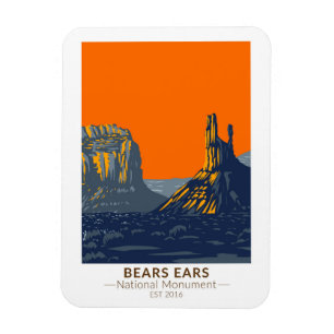 Bears Öron National Monument Utah Vintage Magnet