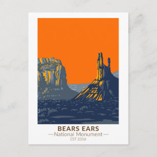 Bears Öron National Monument Utah Vintage Vykort