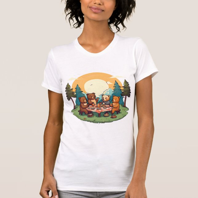 Bears' Picnic Delight T Shirt (Framsida)