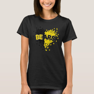 Bears Pride Teams School Spirit Black and Gult H T Shirt
