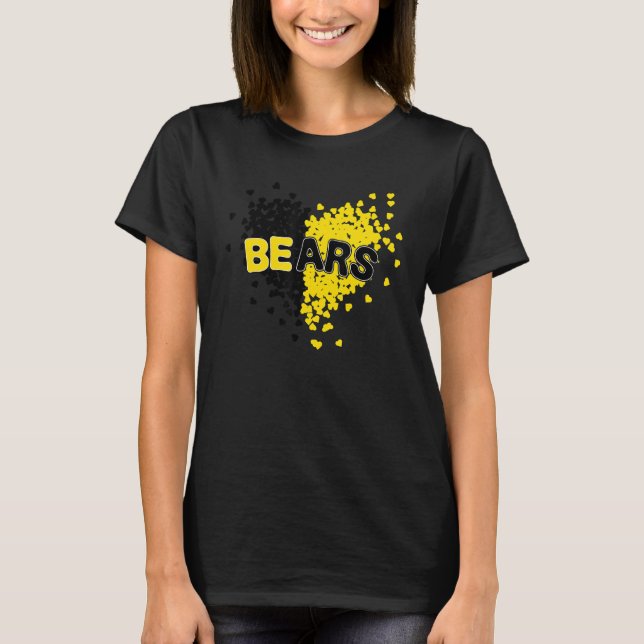 Bears Pride Teams School Spirit Black and Gult H T Shirt (Framsida)
