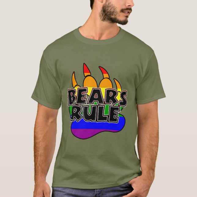 Bears Rule Black på Rainbow Tass - HETT! Tröja (Framsida)