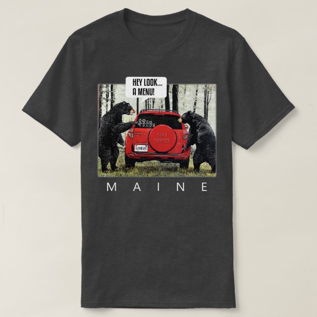 Bears säger "Titta på en meny"  T Shirt (Design framsida)