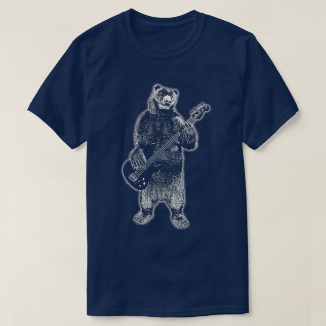 Bears Sten Grizzly Bear Spela Guitar  T Shirt (Design framsida)