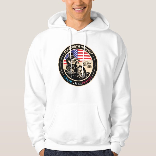 Beartooth Highway All American Road Motorcycle Hoodie (Framsida)