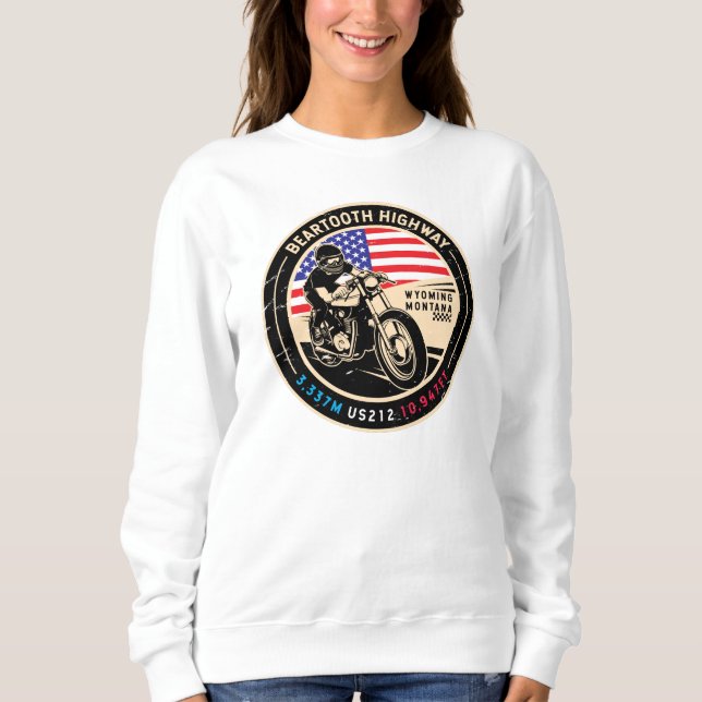 Beartooth Highway All American Road Motorcycle T Shirt (Framsida)