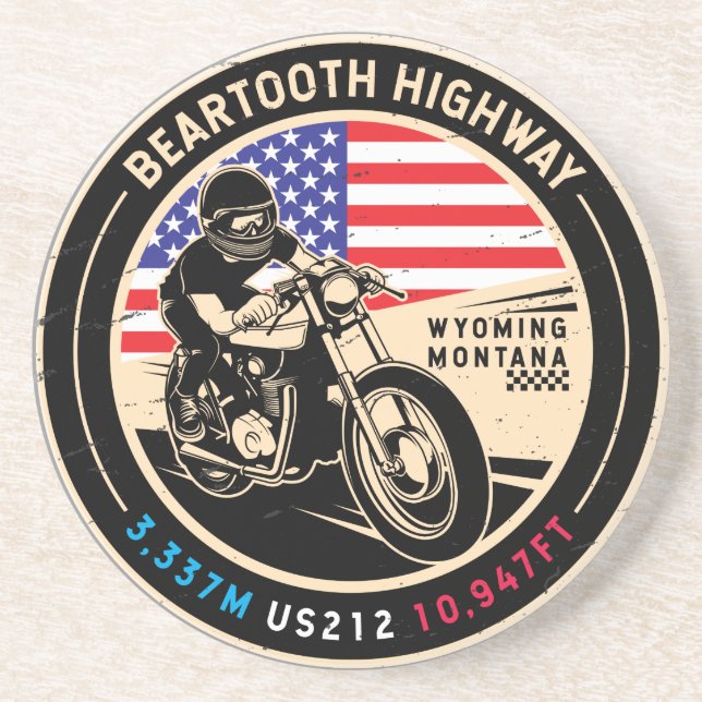 Beartooth Highway All American Road Motorcycle  Underlägg (Framsidan)