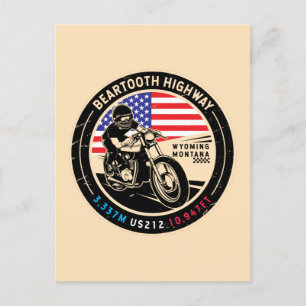 Beartooth Highway All American Road Motorcycle Vykort