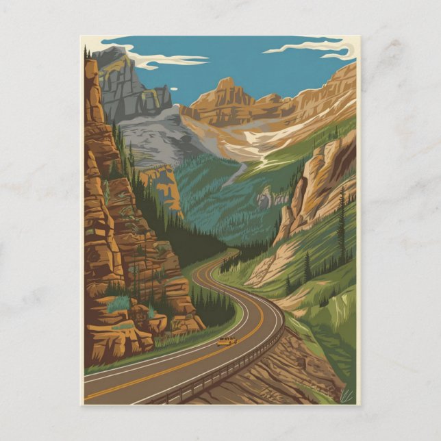 Beartooth Highway Illustration Vykort (Framsida)