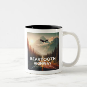 Beartooth Highway Montana Wyoming Eagle Två-Tonad Mugg