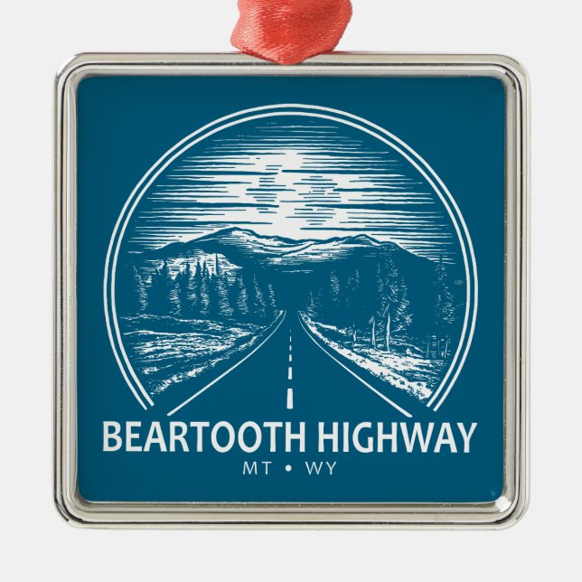 Beartooth Highway Montana Wyoming Forest Julgransprydnad Metall (Framsidan)