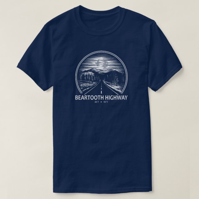 Beartooth Highway Montana Wyoming Forest T Shirt (Design framsida)