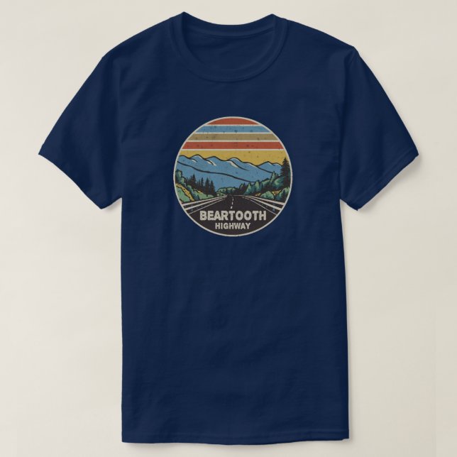 Beartooth Highway Montana Wyoming Mountains T Shirt (Design framsida)