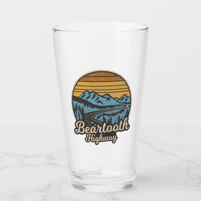 Beartooth Highway Montana Wyoming Retro Glaskopp (Framsida)