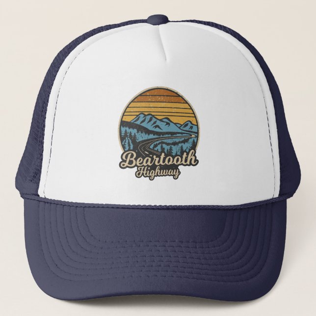 Beartooth Highway Montana Wyoming Retro Keps (Framsida)