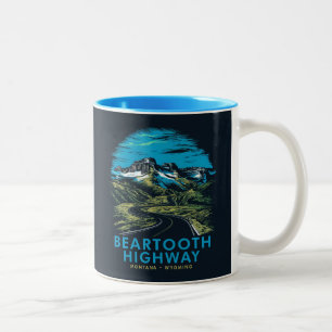 Beartooth Highway Montana Wyoming Vista Två-Tonad Mugg
