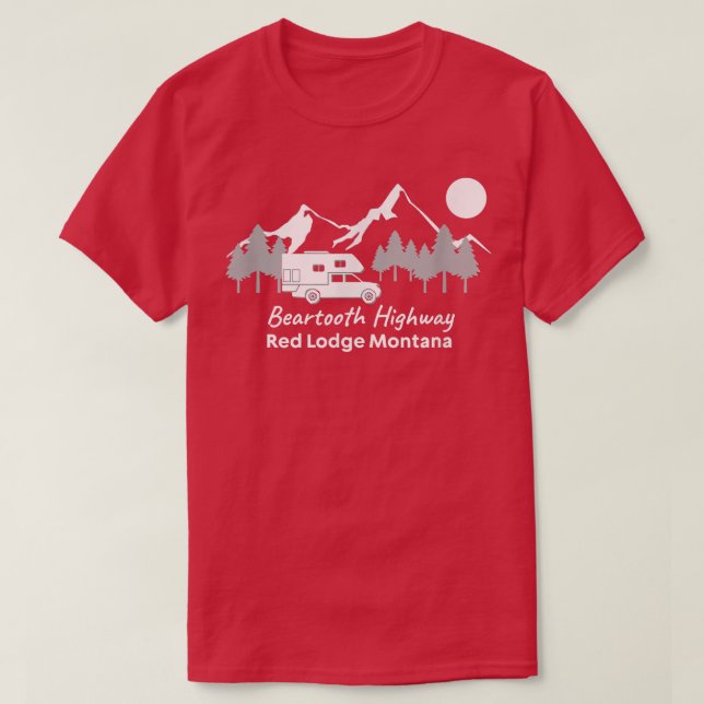 Beartooth Highway Red Lodge Montana  Truck Camper  T Shirt (Design framsida)