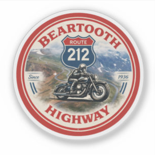 Beartooth Highway Route 212 motorcykelpresenter Klistermärken
