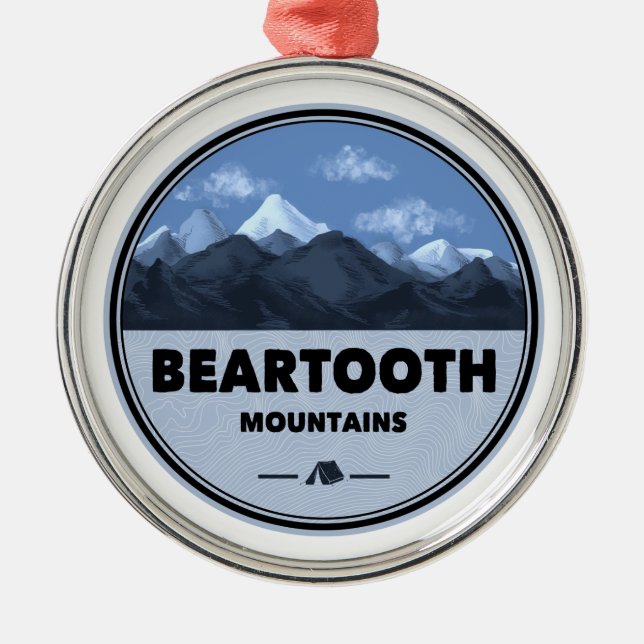 Beartooth Mountains Montana Wyoming Camping Julgransprydnad Metall (Framsidan)
