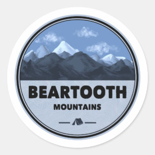 Beartooth Mountains Montana Wyoming Camping Runt Klistermärke