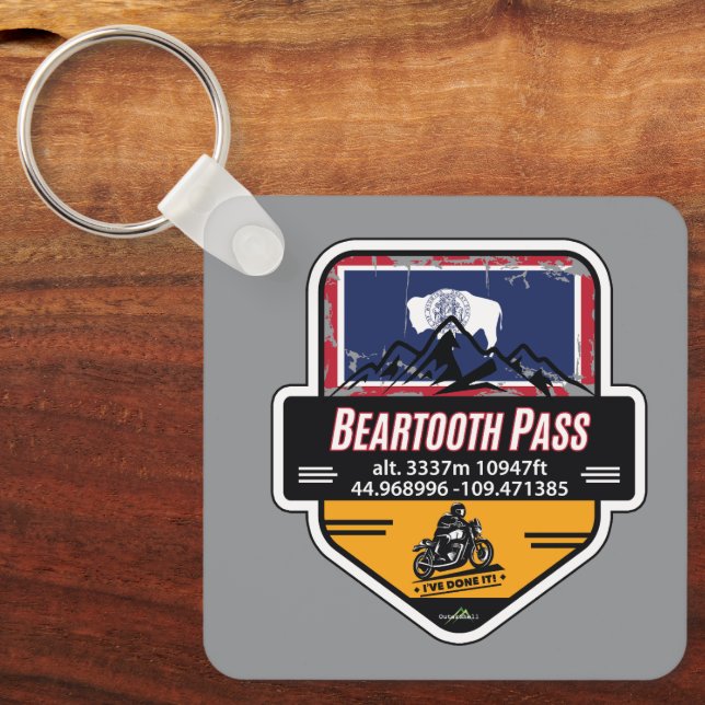 Beartooth Pass Motorcykel US 212 01 Nyckelring (Framsida)