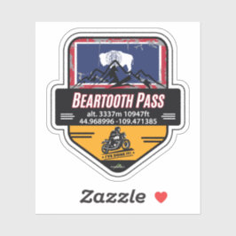 Beartooth Pass US 212 Motorcykel 01 Klistermärke Klistermärken