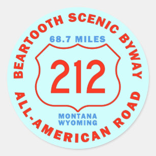 Beartooth scenisk Byway all amerikanväg Runt Klistermärke