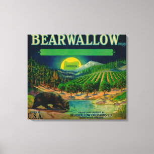 Bearwallow Apple lådaLabelHood flod, ELLER Canvastryck
