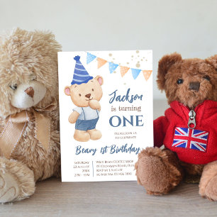 Beary 1: a födelsedagen nalle party inbjudan
