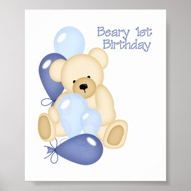 Beary 1st BIrthday (BOY) Poster (Framsidan)