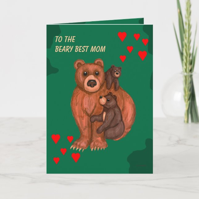 Beary bäst mamma - för morkort kort (Framsida)