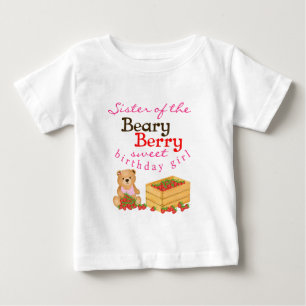 Beary Berry Söt Cub's Jordgubbssyster Födelsedag T Shirt
