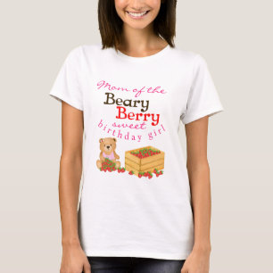Beary Berry Sweet Unge Strawbär Mamma Birthday T Shirt