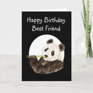 Beary Best Friend med Cute Watercolor Panda Kort