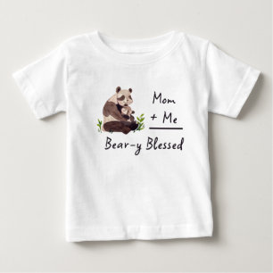 Beary Blessed Panda Baby Tröja Matchande Mamma P