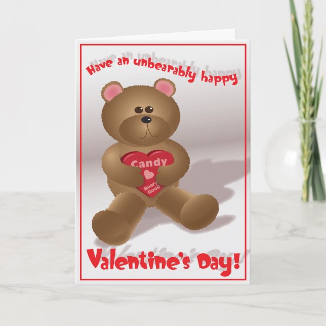 Beary bra valentin - hälsningkort helgkort (Framsida)