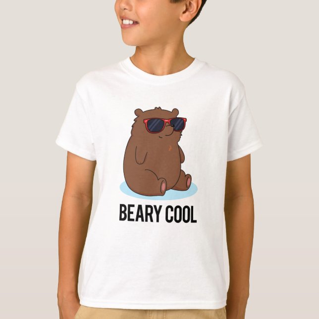 Beary Coola Funny Brown Bear Pun T Shirt (Framsida)