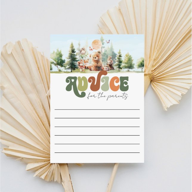 Beary Cute Advice for the parent Baby Shower Game (Beary Cute Woodland Baby Shower Advice Cards)
