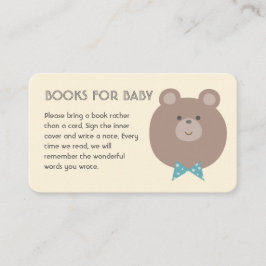 Beary Cute Boy Baby Shower Bokar för Baby Tilläggskort