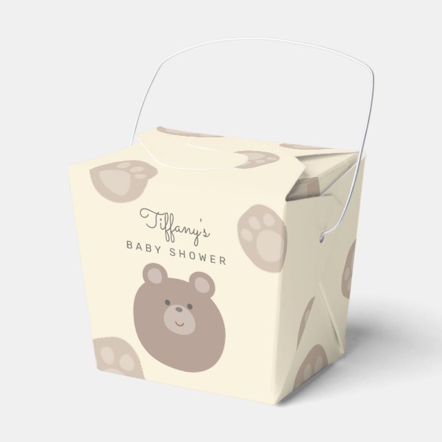 Beary Cute Brown Nalle Unge Boy Shower Presentaskar (Framsidan Sidan)