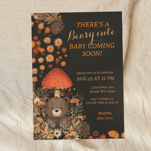 Beary Cute Mushroom Woodland Baby Shower Inbjudningar