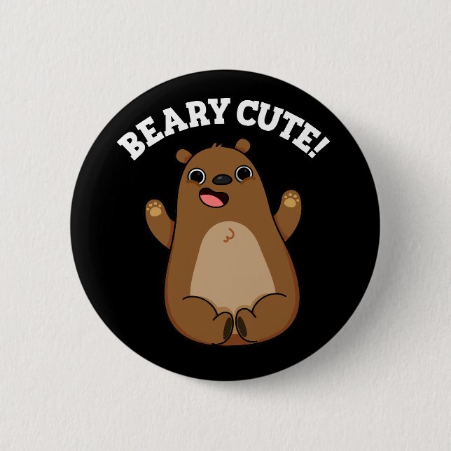 Beary Cute Nalle Pun Mörk BG Knapp (Framsida)